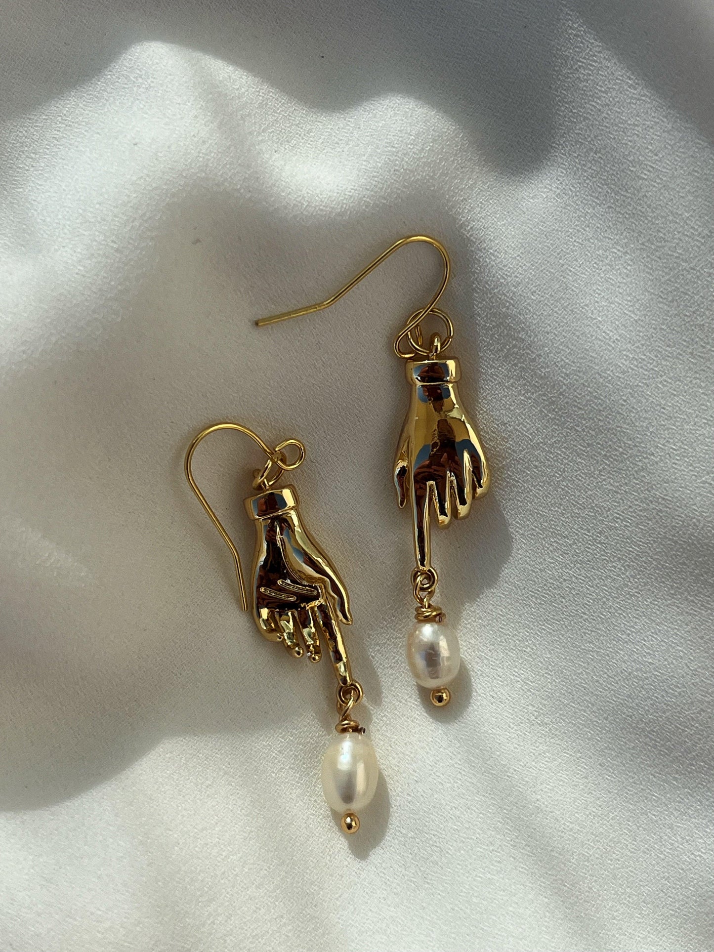 Gilded Hand Earrings