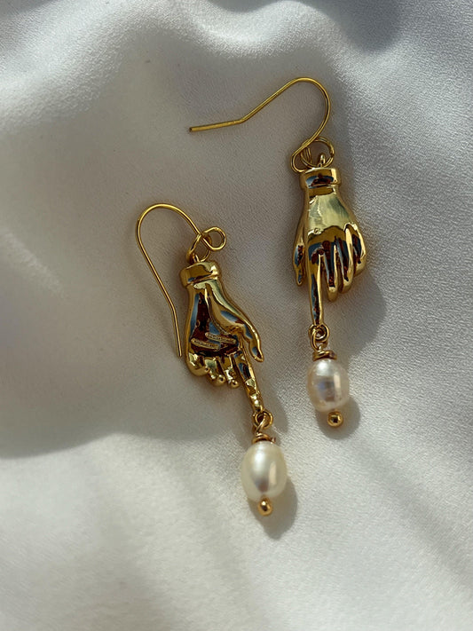 Gilded Hand Earrings