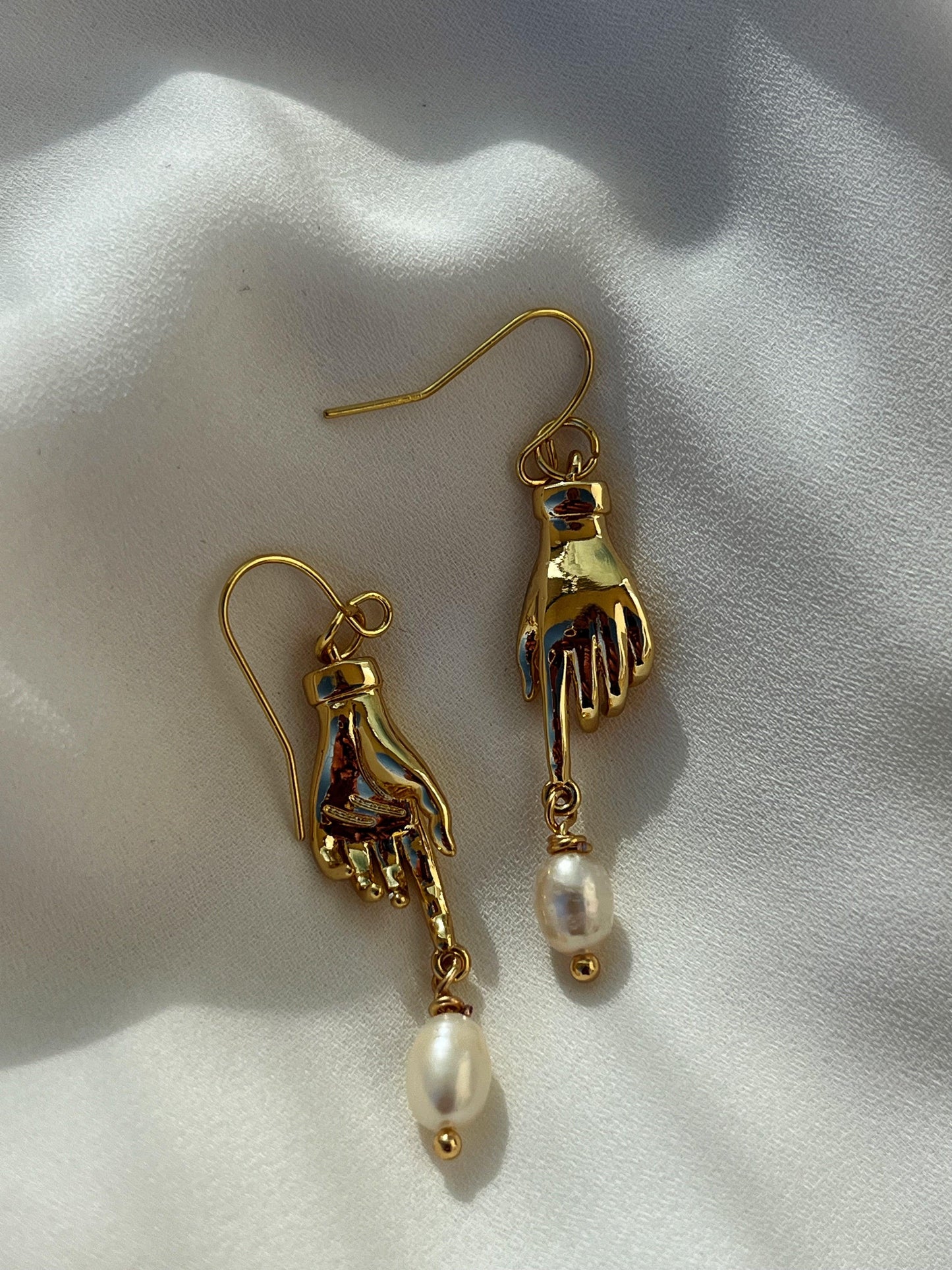 Gilded Hand Earrings