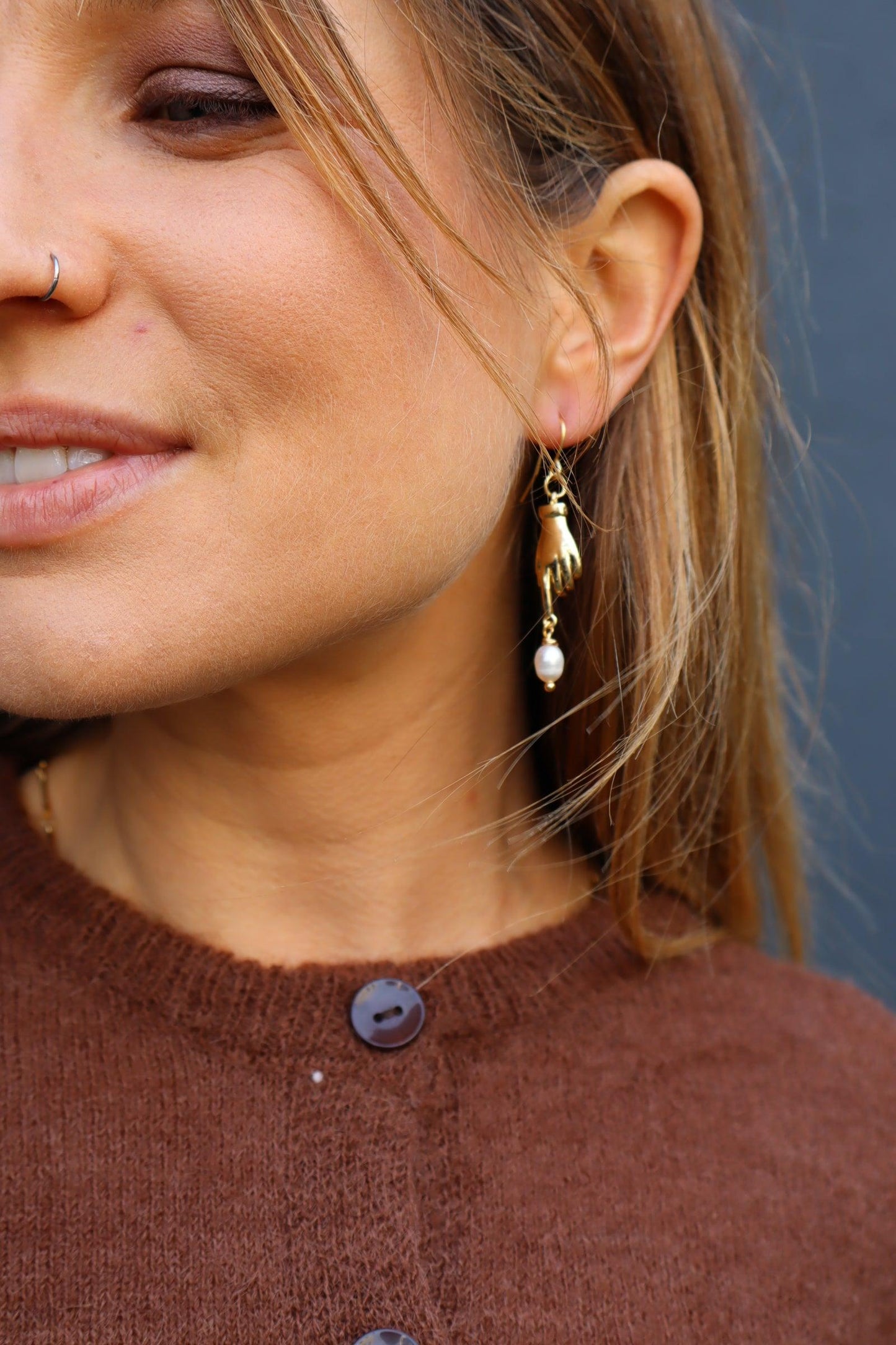 Gilded Hand Earrings