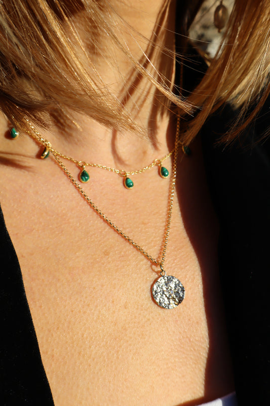 Juliet Necklace - Malachite/Moonstone/Tourmaline