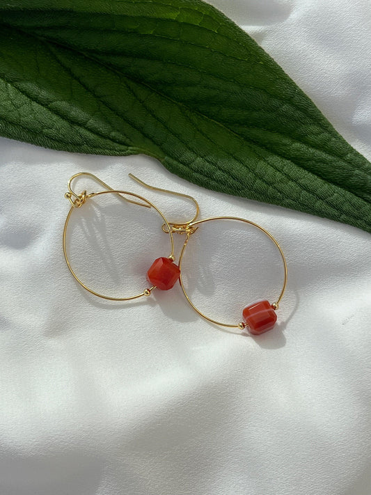 Carnelian Hoops - Kybalion Jewellery