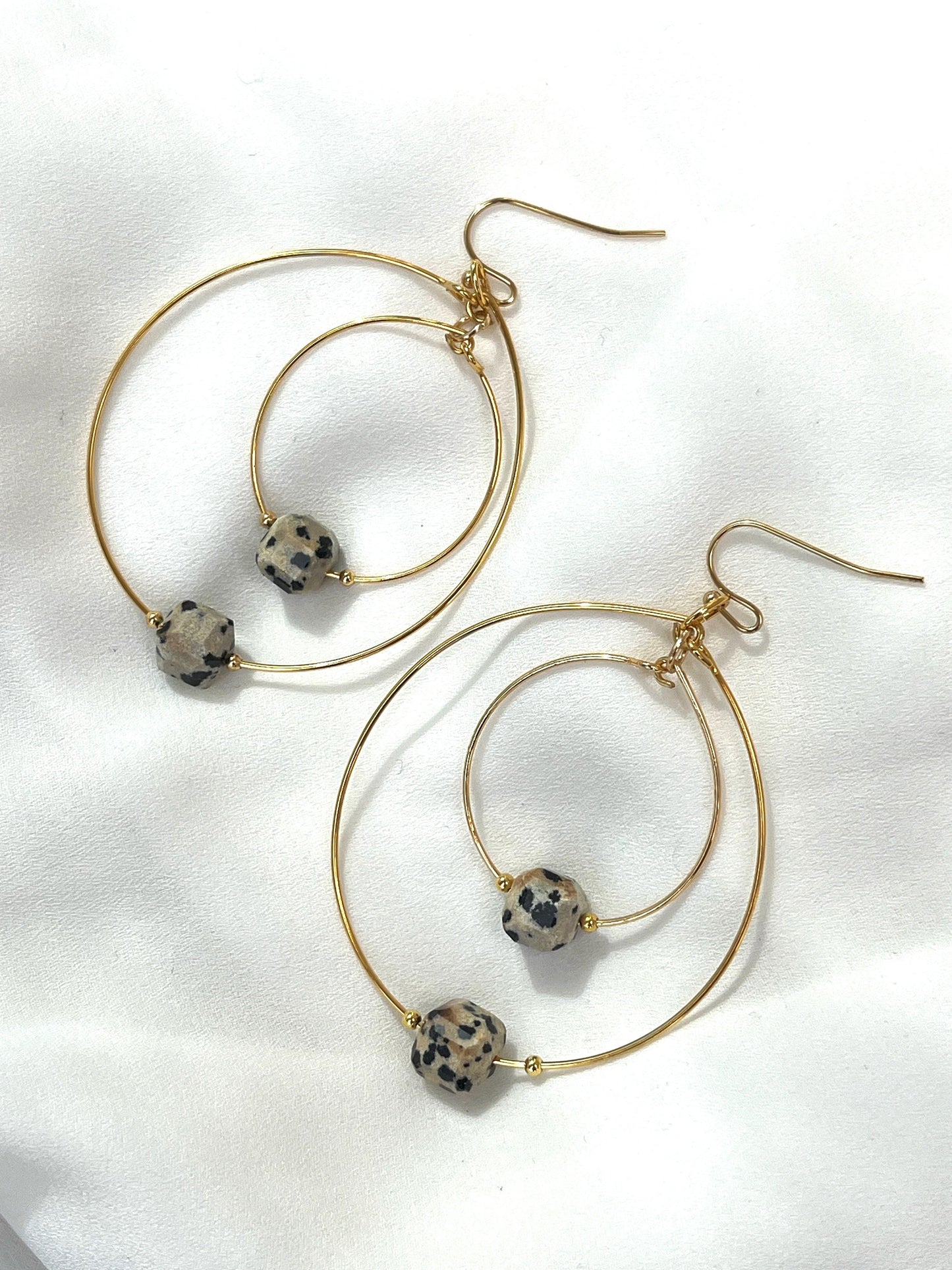 Dalmatian Jasper Double Hoop - Kybalion Jewellery