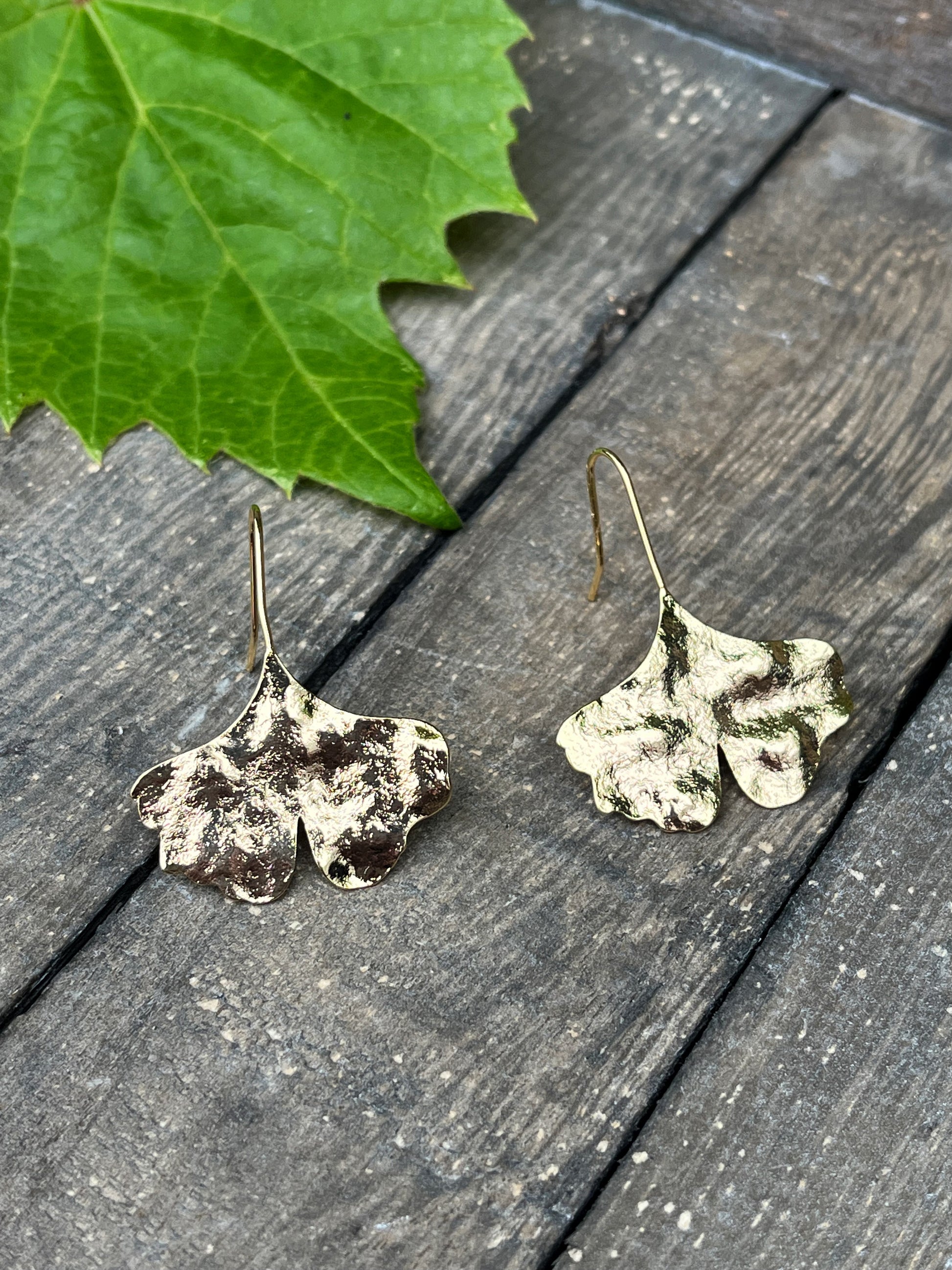 Ginkgo Leaf Earrings - Kybalion Jewellery