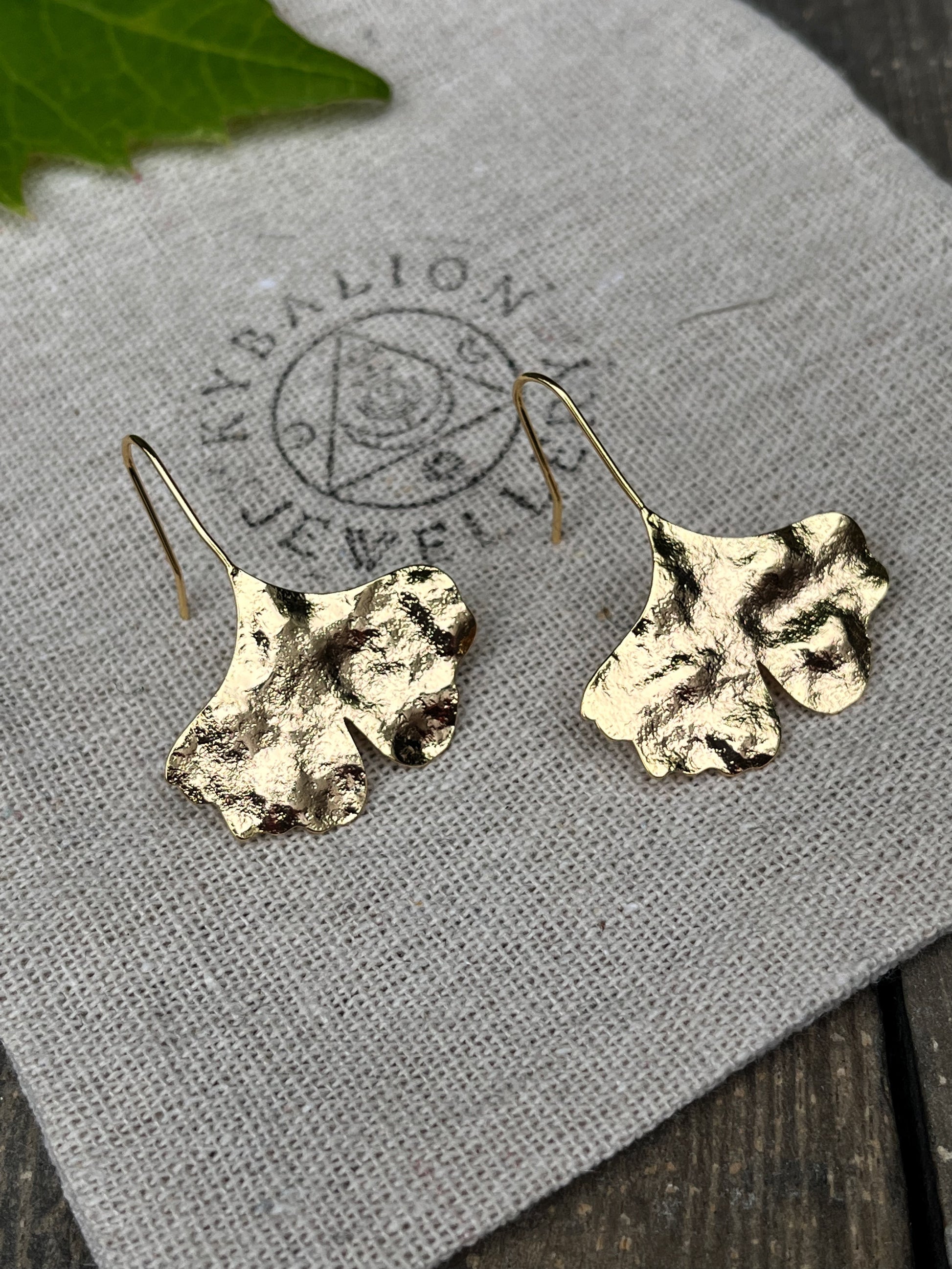 Ginkgo Leaf Earrings - Kybalion Jewellery