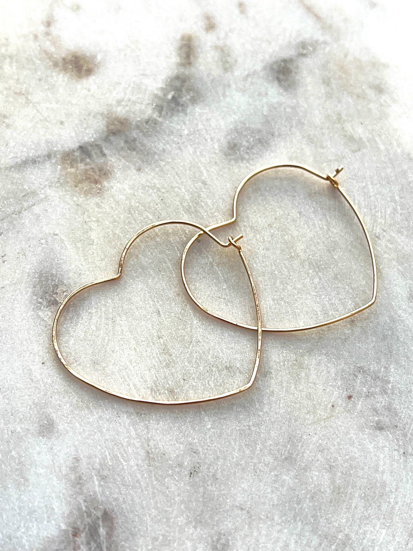 Hammered Heart Hoops - Kybalion Jewellery