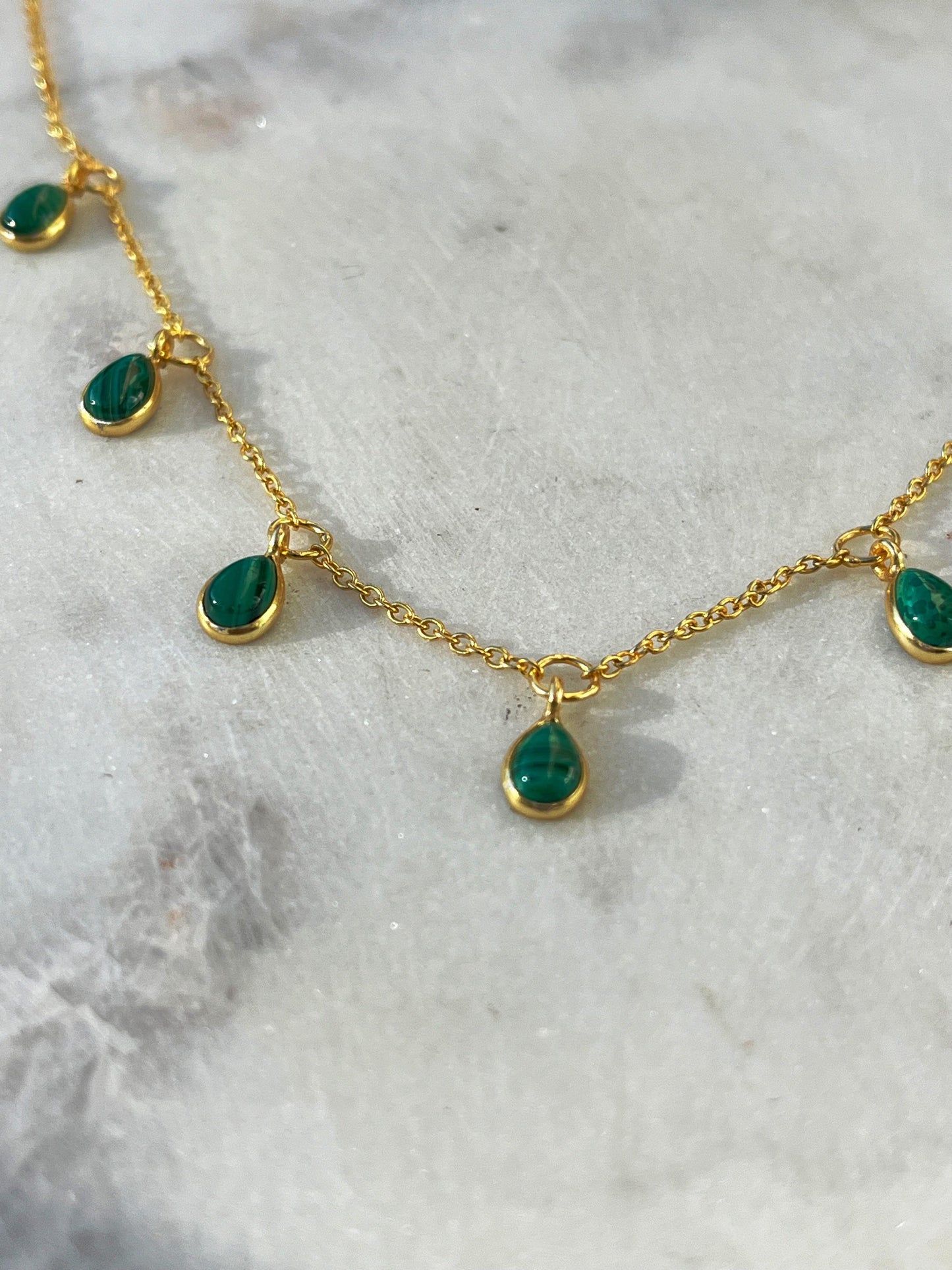 Juliet Necklace - Malachite/Moonstone/Tourmaline - Kybalion Jewellery