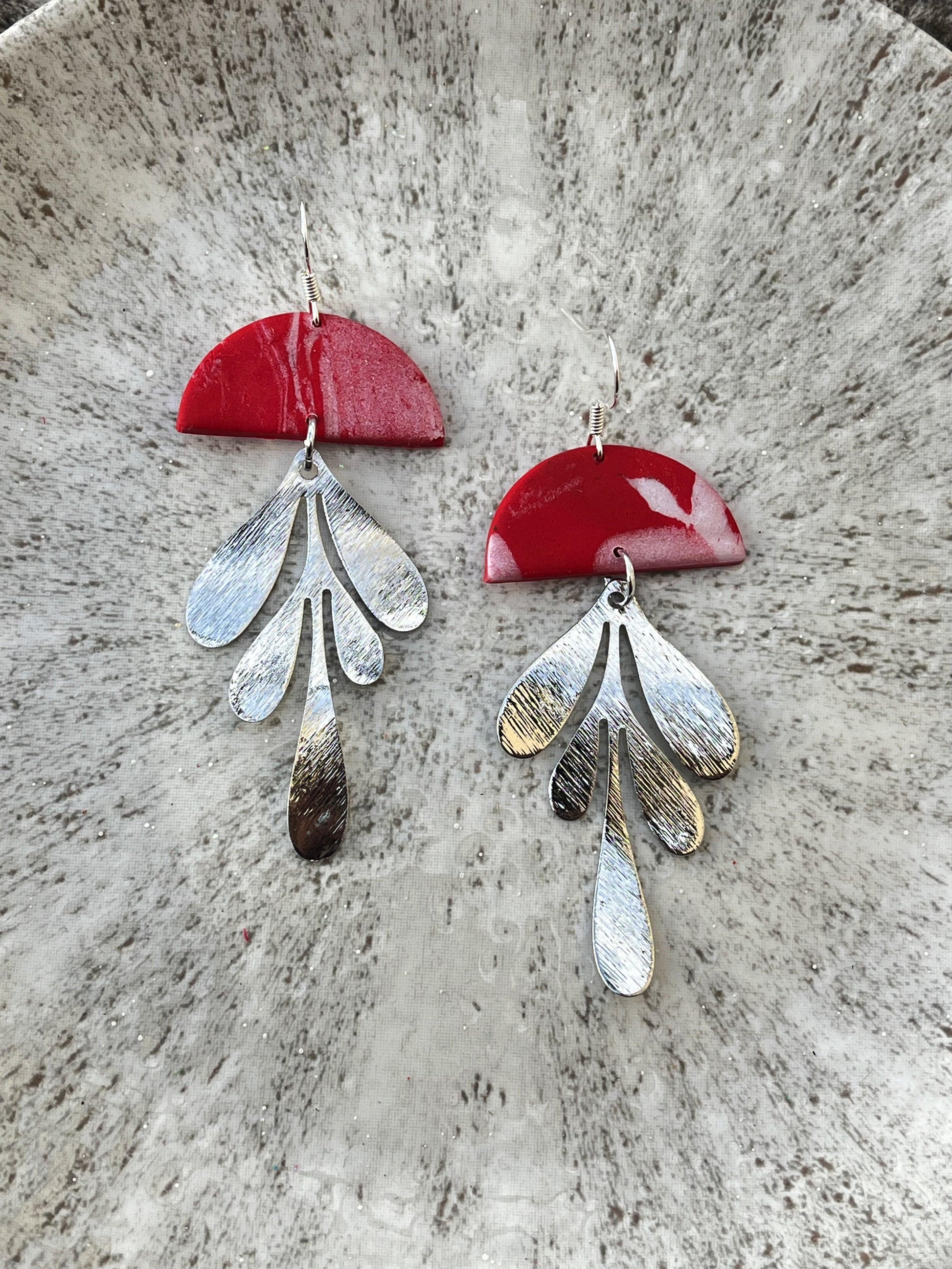 Red Leaf Earrings - Kybalion Jewellery