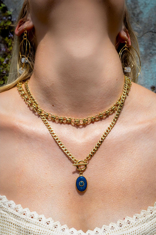 Santorini Necklace - Lapis - Kybalion Jewellery